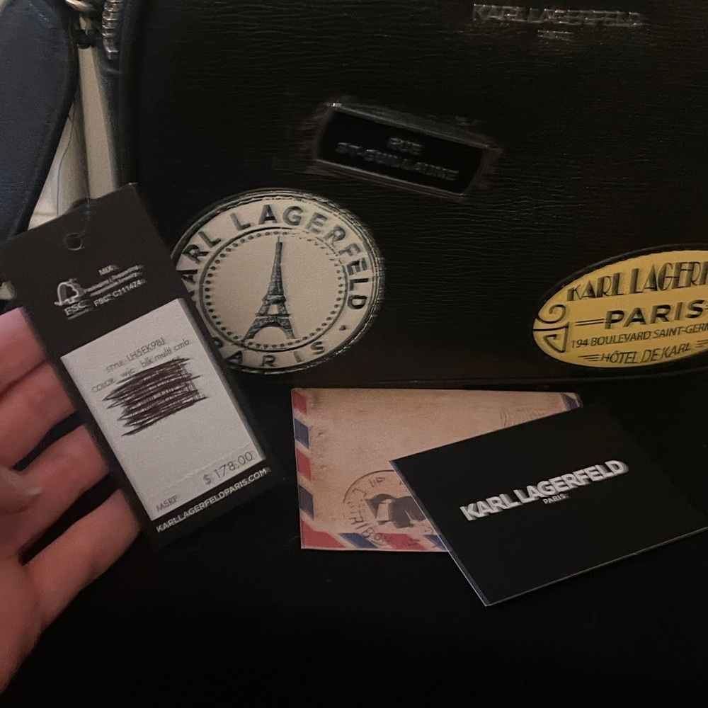 NWT-Karl Lagerfeld Black Camera Bag - Picture 6 of 12